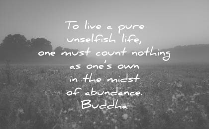 buddha quotes live pure unselfish life one must count nothing ones own the midst abundance wisdom